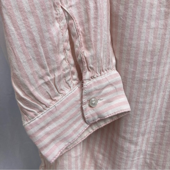 Aerie NWT pale pink striped tunic with ruffle collar, size XL - Picture 4 of 10
